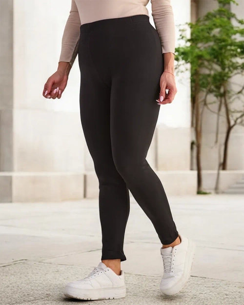 Чорні класичні жіночі легінси з утеплювачем PLUS SIZE - Одяг