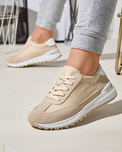 Жіночі бежеві спортивні кросівки на шнурівці Sweri - Взуття