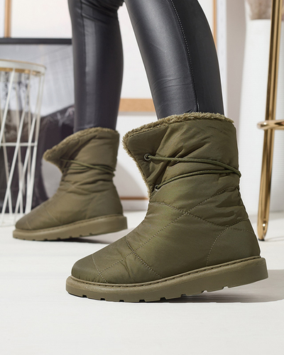 Tmavě zelené dámské boty a'la snow boots Amirfu- Obuv