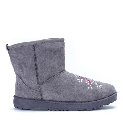 Szare śniegowce Valia - Obuwie