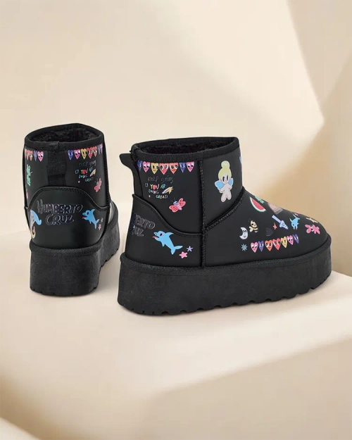 Роялфашн Короткe снігові чоботи з наклейками Hanaga для жінок