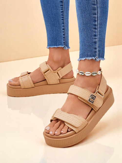 Сандалі жіночі платформа Royalfashion Бежеві Lavinia – зручне літо
