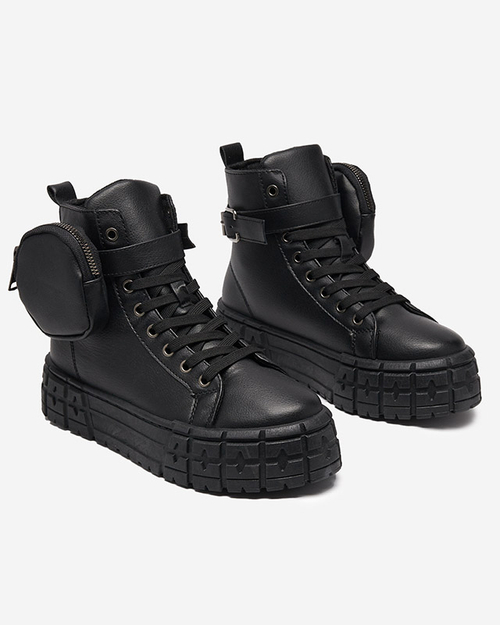 Жіноче спортивне взуття з еко-шкіри чорного кольору Kolibs