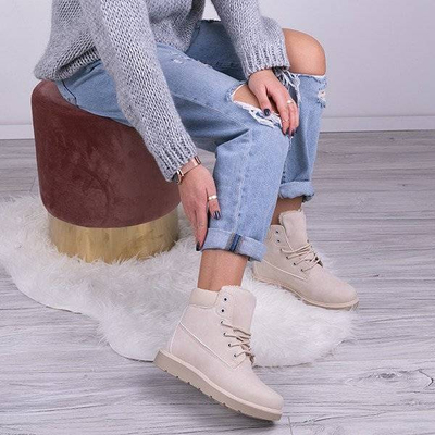 OUTLET Be Happy, бежеві, утеплені туристичні черевики - Взуття