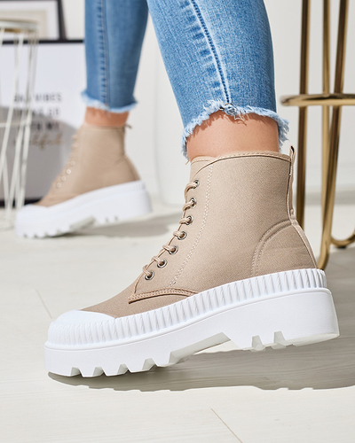 Světle hnědá dámská vysoká sportovní obuv a'la sneakers Serewa - Obuv