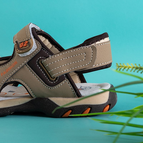 Бежеві дитячі сандалі на липучках Mediu