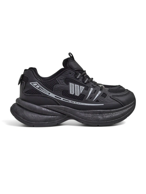 Спортивні жіночі черевики Royalfashion Hypatia чорні на плоскому каблуці 5 см