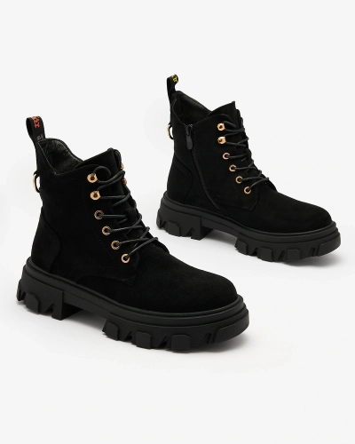 Royalfashion Чорні жіночі утеплені черевики Sedurra trapper