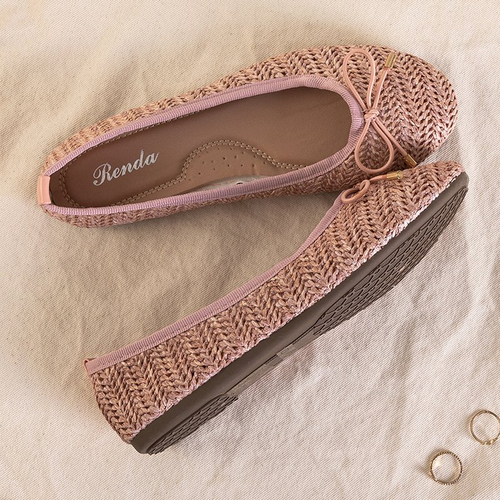 Рожеві жіночі плетені балетки Wewo