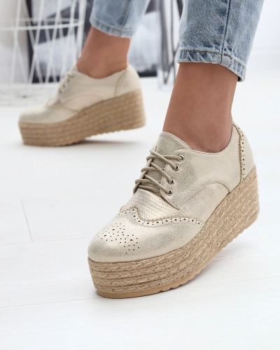 OUTLET Royalfashion Жіночі золоті напівчеревики на платформі Jacais