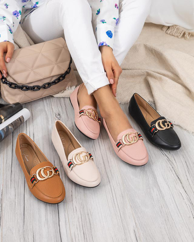 Чорні жіночі мокасини з пряжкою Meneris