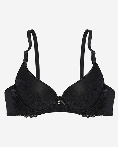 Чорний жіночий бюстгальтер з мереживом - Нижня білизна