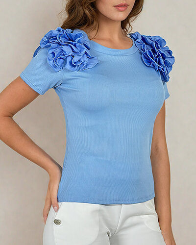 Royalfashion Vypasovaná dámská žebrovaná halenka