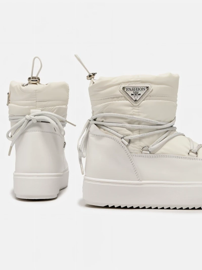 Royalfashion Dámské nazouvací boty a'la snow boots v bílé barvě Vevnose