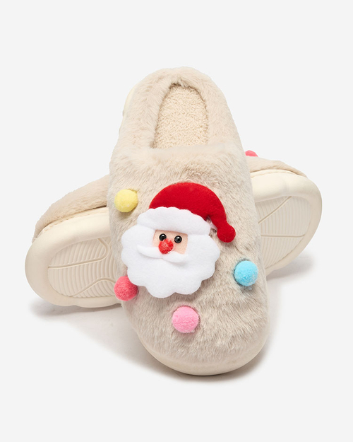 Різдвяні жіночі капці Royalfashion бежеві Fertemse