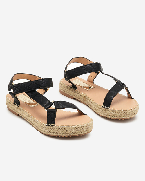 Чорні жіночі сандалі на плоскій платформі Jutilla