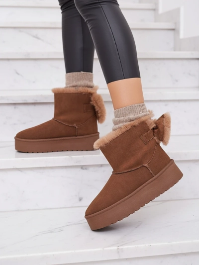 Royalfashion Dámské boty a'la snow boots in brown Goroggo