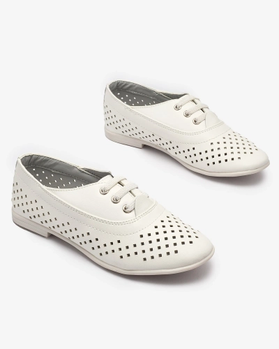 Bílé dětské prolamované mokasíny Janno- Footwear