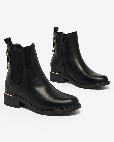 Royalfashion Чорні жіночі черевики a'la sztyblety екошкіра Frince