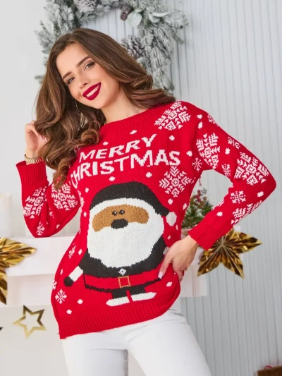 Royalfashion Dámský vánoční svetr se Santou