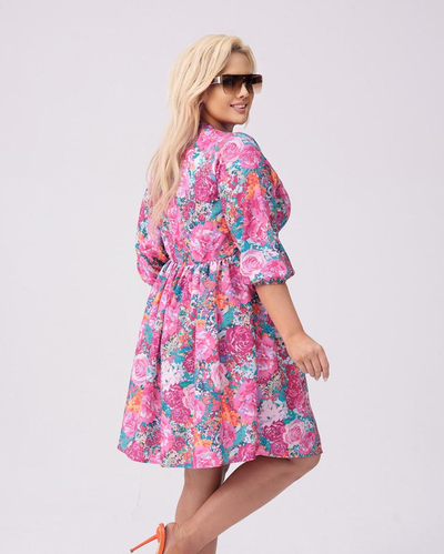 Royalfashion Dámské šaty nad kolena s potiskem PLUS SIZE