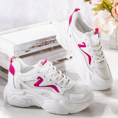 Білі кросівки з рожевою вставкою Miasea - Взуття