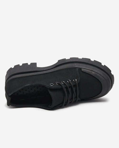 OUTLET Жіночі чорні туфлі на шнурівці Rozia - Взуття