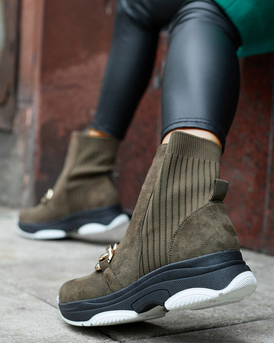 Dámské zelené zateplené boty z ekokůže Cuzitta- Obuv