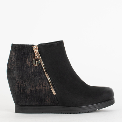 Šedé dámské kozačky na klínku Callesto - Obuv