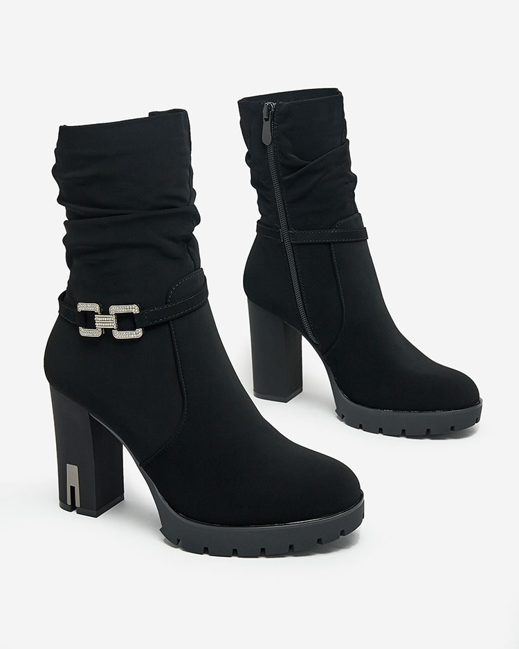 Royalfashion Dámské kozačky Teroleda se zdobeným jehlovým podpatkem