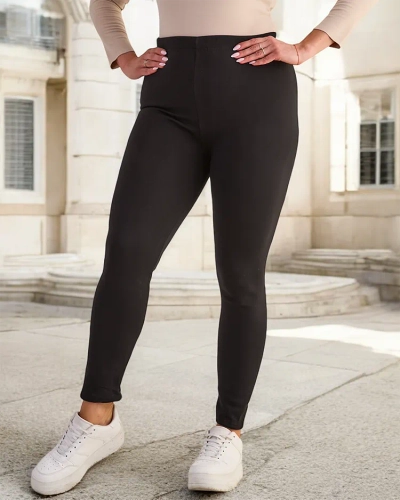 Чорні класичні жіночі легінси з утеплювачем PLUS SIZE - Одяг