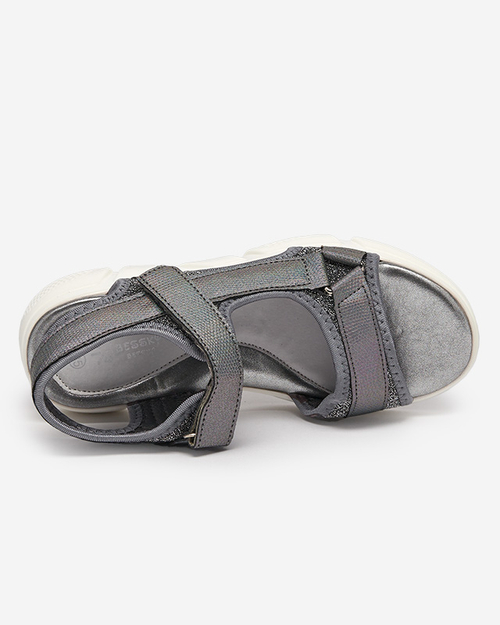 Сірі дитячі блискучі босоніжки Missio- Footwear