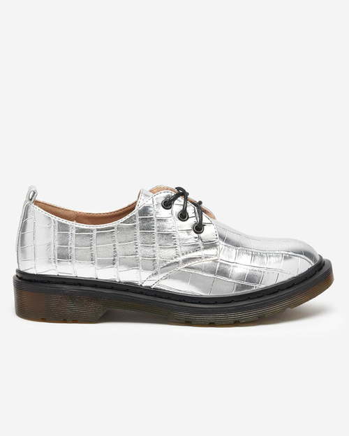 Сріблясті жіночі туфлі з тисненням Seniri - Взуття