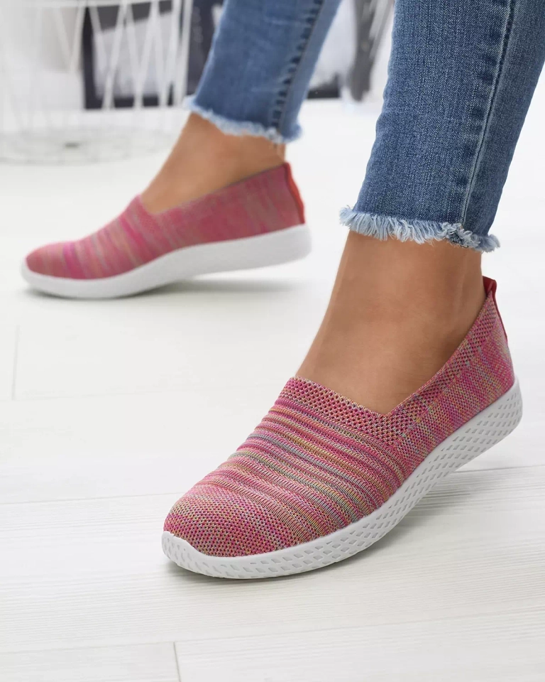 OUTLET Barevné růžové dámské slip on tenisky Covvu- Obuv