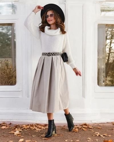 Спідниця-міді для жінок від Royalfashion у стилі кордуровий