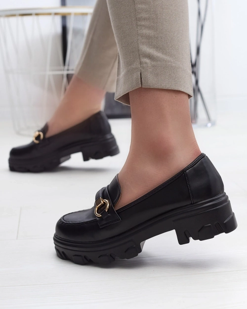 Чорні жіночі повсякденні мокасини на суцільній підошві Kelena - Взуття