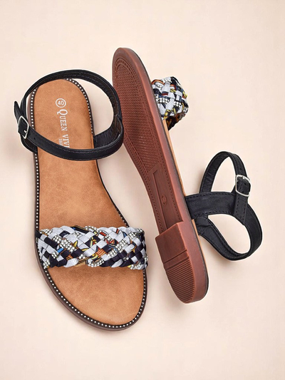 Royalfashion Dámské sandály na ploché podrážce ColorStrap