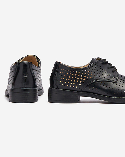 Ажурні чорні жіночі напівчеревики з екошкіри Azedvo- Footwear