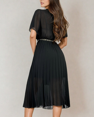 Royalfashion Dámské plisované midi šaty