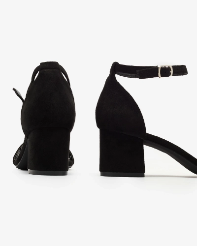 Royalfashion Чорні жіночі босоніжки на стійці Xeteri