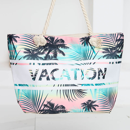 Барвиста пляжна сумка з квітковим принтом - Аксесуари