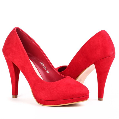 Czerwone czółenka na platformie Custo - Obuwie