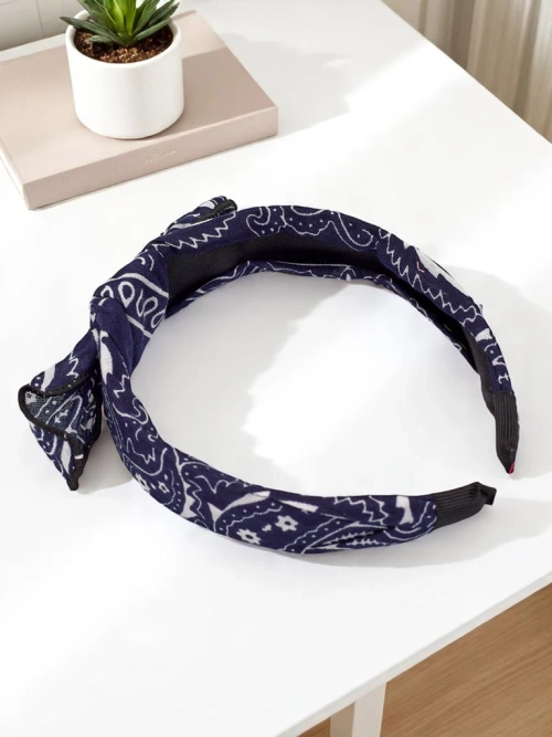 Royalfashion Обідок для волосся з бантом Mila з візерунком