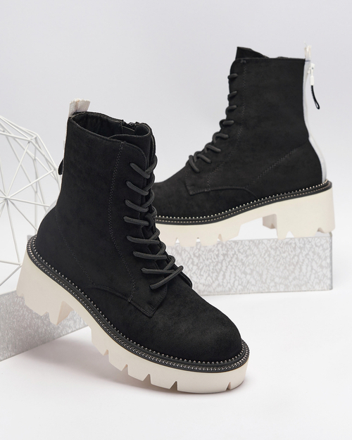 Чорні жіночі чоботи на низькій посадці Savet - Взуття