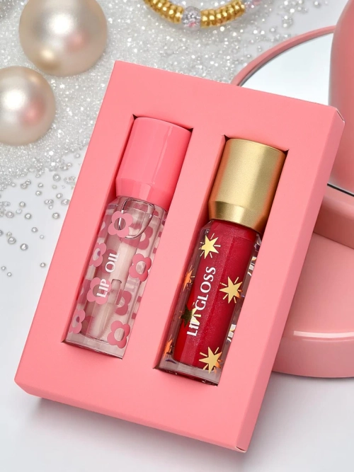 Блиск з блискітками та безбарвний блиск 2в1 Lady Bug