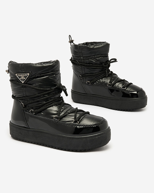 Royalfashion Жіночі черевики-сліпони a'la снігоступи чорного кольору Nevsone