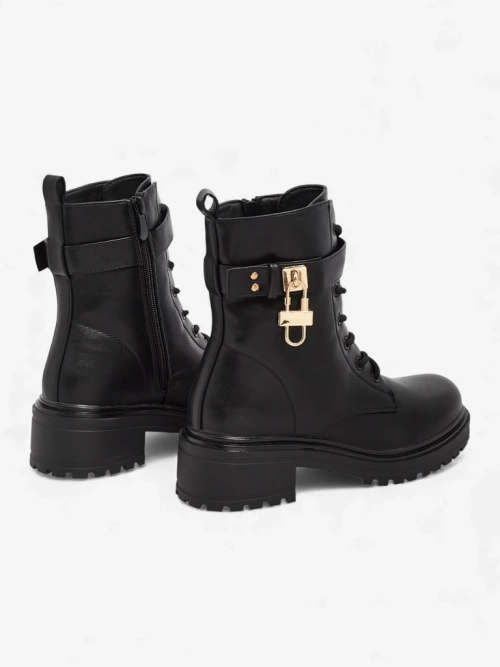 Botki Damskie Luna Czarne Skórzane Eleganckie na Jesień