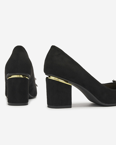 Чорні жіночі туфлі-човники з різнокольоровими кристалами Xitas - Взуття