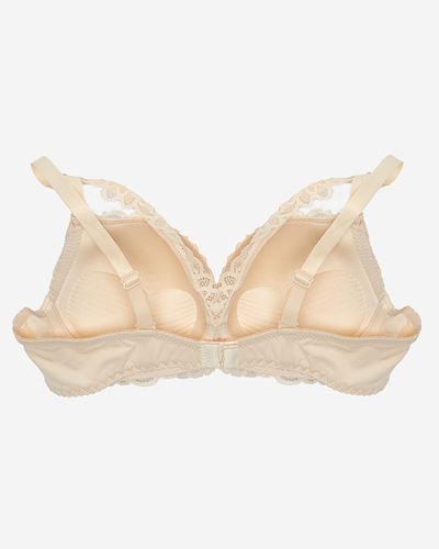 Жіночий бежевий мереживний бюстгальтер Push-Up з бретелями - Нижня білизна