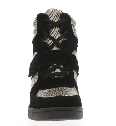 Czarne sneakersy na koturnie - Obuwie